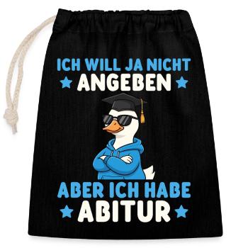Fin d’études secondaires passée cadeau de remise des diplômes de l’oie - Sac cadeau en coton avec cordon (25 x 30 cm) - noir - Devant
