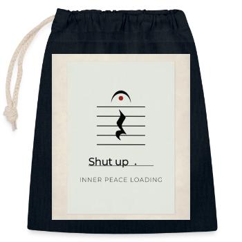 Shut up – Inner Peace Loading Design - Verschließbarer Geschenkbeutel aus Baumwolle (25x30cm) - Navy - Vorne