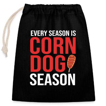 Corn dog - Closable cotton gift bag (25x30cm) - black - Front