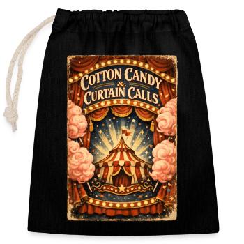 Cotton candy & applause | Circus Vibes - Closable cotton gift bag (25x30cm) - black - Front