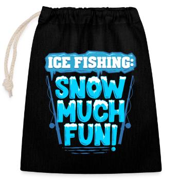 Eisangeln Snow Much Fun - Closable cotton gift bag (25x30cm) - black - Front