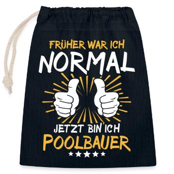 Pool Builder Saying - Closable cotton gift bag (25x30cm) - navy - Front