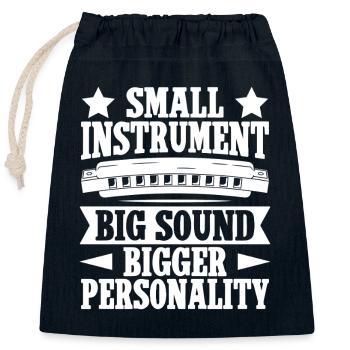 Harmonica Musican Small Instrument Big Sound - Closable cotton gift bag (25x30cm) - navy - Front