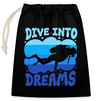Divers Scuba Diving Diving - Closable cotton gift bag (25x30cm) - black - Front