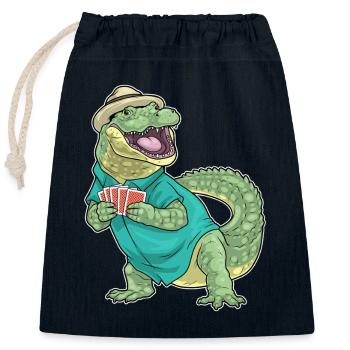 Crocodile Poker Poker Card Game - Closable cotton gift bag (25x30cm) - navy - Front