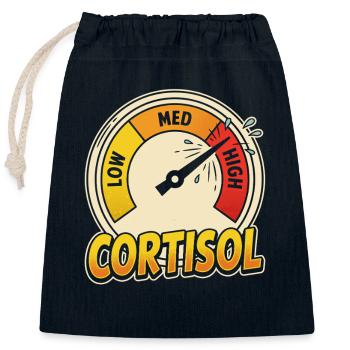 Cortisol Measuring Point T-Shirt - Sac cadeau en coton avec cordon (25 x 30 cm) - bleu marine - Devant