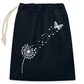 Pissenlit – Liberté au vent - Sac cadeau en coton avec cordon (25 x 30 cm) - bleu marine - Devant