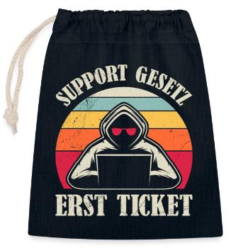 Codeur en informatique SUPPORT LAW FIRST TICKET - Sac cadeau en coton avec cordon (25 x 30 cm) - bleu marine - Devant