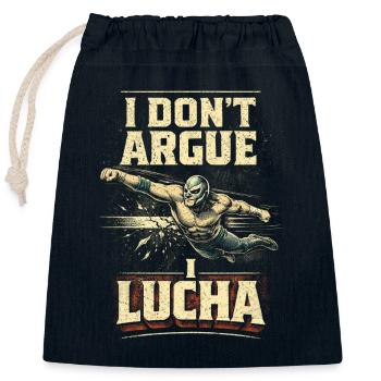 Lucha libre Luchador Je ne discute pas Je Lucha - Sac cadeau en coton avec cordon (25 x 30 cm) - bleu marine - Devant