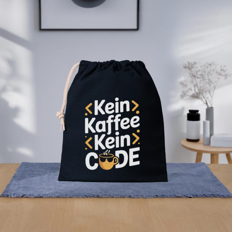No Coffee No Code Programmeur Informaticien Sac cadeau en coton avec cordon (25 x 30 cm)