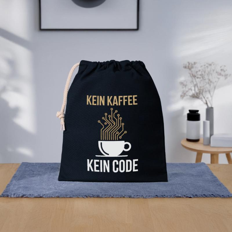 No Coffee No Code Programmer Computer Scientist Closable cotton gift bag (25x30cm)