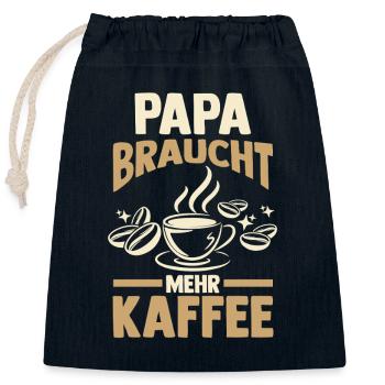 Kaffee Vater Vatertag Papa - Verschließbarer Geschenkbeutel aus Baumwolle (25x30cm) - Navy - Vorne