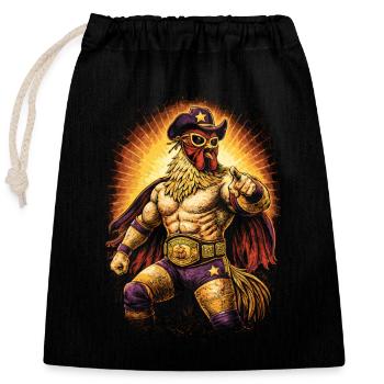 Lucha Libre Luchador - Sac cadeau en coton avec cordon (25 x 30 cm) - noir - Devant