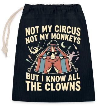 Nicht mein Zirkus, nicht meine Affen, ich kenne al - Verschließbarer Geschenkbeutel aus Baumwolle (25x30cm) - Navy - Vorne