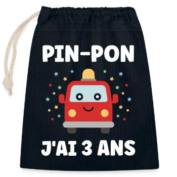 3 years - Closable cotton gift bag (25x30cm) - navy - Front