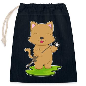 Katze Billiard Queue Sport - Verschließbarer Geschenkbeutel aus Baumwolle (25x30cm) - Navy - Vorne