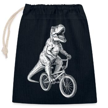 BMX Bike Dinosaurier Jungen Fahrrad BMX Kinder - Verschließbarer Geschenkbeutel aus Baumwolle (25x30cm) - Navy - Vorne