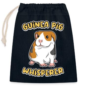 Guinea Pig Whisperer Cute Pet Lover Design - Closable cotton gift bag (25x30cm) - navy - Front