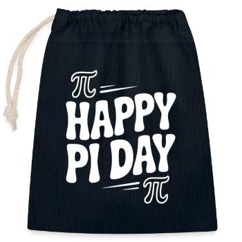 Happy Pi Day - Closable cotton gift bag (25x30cm) - navy - Front