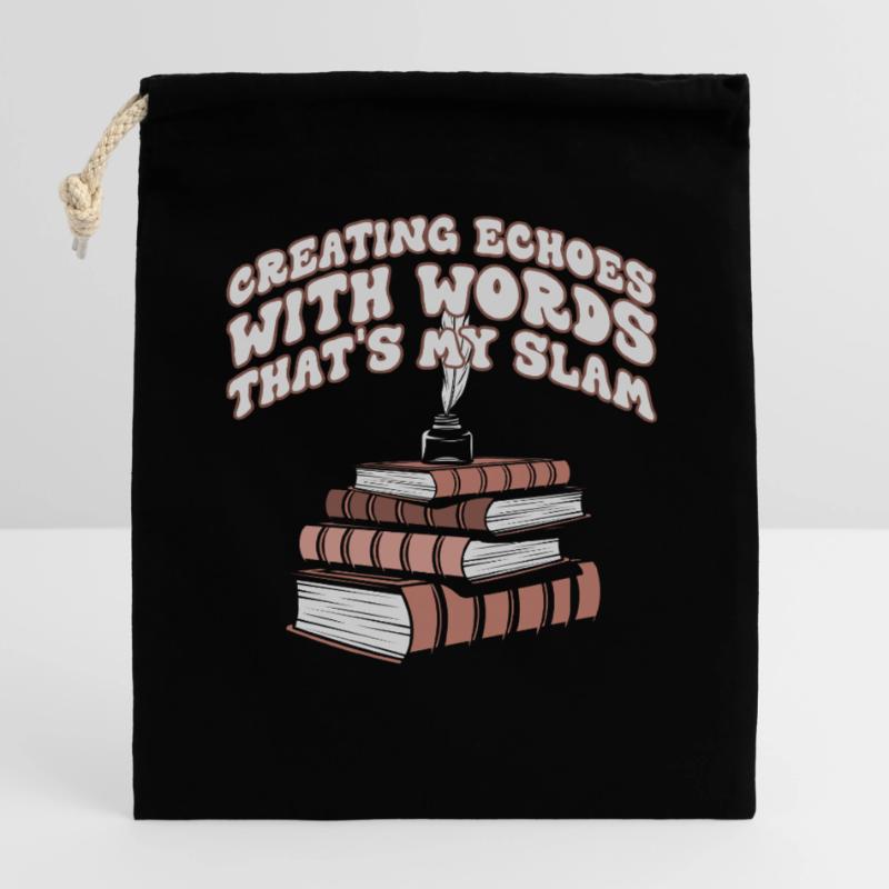 Echoes Through Words Slam Stack Closable cotton gift bag (25x30cm)