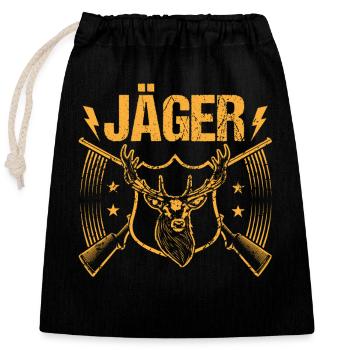 Chasse Chasse Chasseurs Chasseurs - Sac cadeau en coton avec cordon (25 x 30 cm) - noir - Devant
