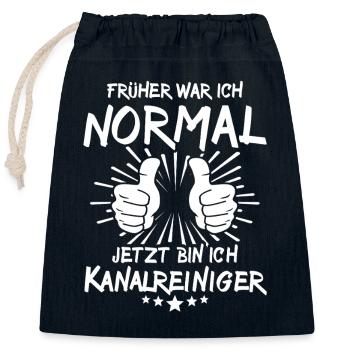 Kanalreiniger - Verschließbarer Geschenkbeutel aus Baumwolle (25x30cm) - Navy - Vorne