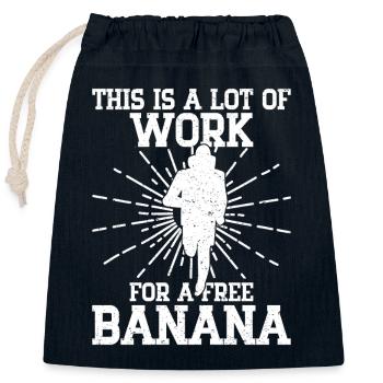 Marathon Runner Work For Free Banana Running - Closable cotton gift bag (25x30cm) - navy - Front