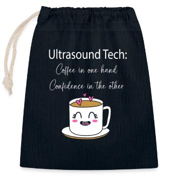 Technicien ultrasonique Technicien ultrasonore - Sac cadeau en coton avec cordon (25 x 30 cm) - bleu marine - Devant