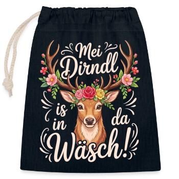 Trachtenshirt Damen Trachten T-Shirt Dirndl Ersatz - Sac cadeau en coton avec cordon (25 x 30 cm) - bleu marine - Devant