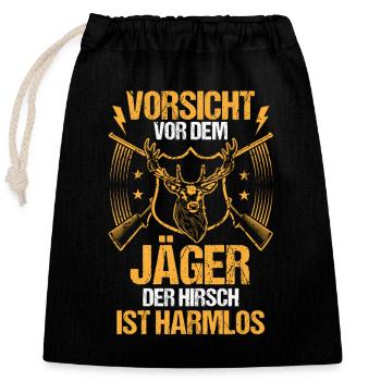 Chasse Chasse Chasseurs Chasseurs - Sac cadeau en coton avec cordon (25 x 30 cm) - noir - Devant