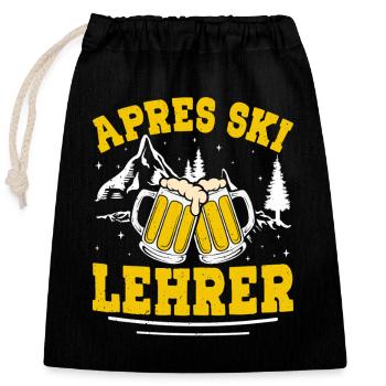 Ski APRES-SKI MONITEUR DE SKI Soirée Amusant - Sac cadeau en coton avec cordon (25 x 30 cm) - noir - Devant
