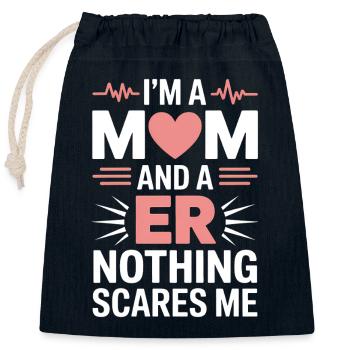 Emergency Room Sayings Gift for Caregivers - Closable cotton gift bag (25x30cm) - navy - Front