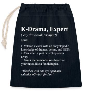 Drame coréen K-Drama Lover Kdrama - Sac cadeau en coton avec cordon (25 x 30 cm) - bleu marine - Devant