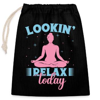 Yoga Lookin Relax Today Yoga drôle - Sac cadeau en coton avec cordon (25 x 30 cm) - noir - Devant