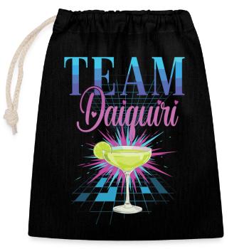 Équipe de cocktails de soirée de jeune fille Daiquiri - Sac cadeau en coton avec cordon (25 x 30 cm) - noir - Devant