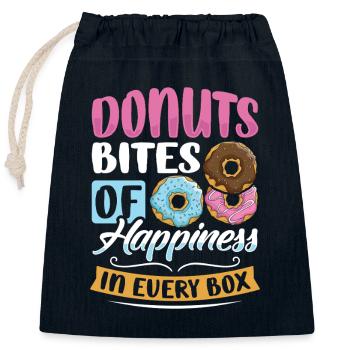Restauration rapide en donuts - Sac cadeau en coton avec cordon (25 x 30 cm) - bleu marine - Devant