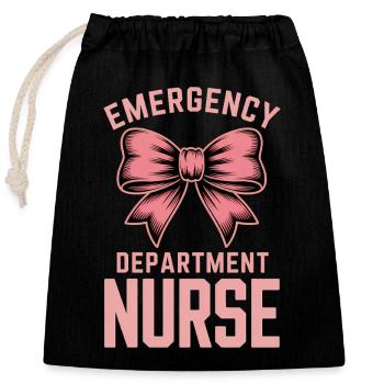 Emergency Room Sayings Gift for Caregivers - Closable cotton gift bag (25x30cm) - black - Front