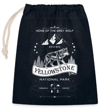 Buffle duveteux du parc national de Yellowstone - Sac cadeau en coton avec cordon (25 x 30 cm) - bleu marine - Devant