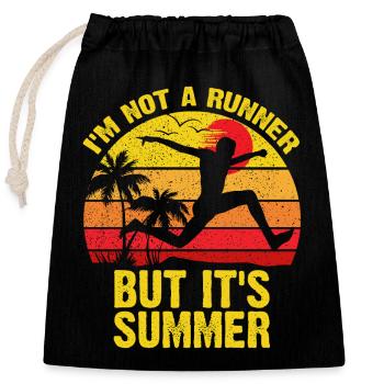 Not a Runner, But It's Summer - Closable cotton gift bag (25x30cm) - black - Front