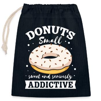 Donut fast food - Closable cotton gift bag (25x30cm) - navy - Front