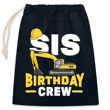 Construction de l’équipage Birthday du SIS - Sac cadeau en coton avec cordon (25 x 30 cm) - bleu marine - Devant