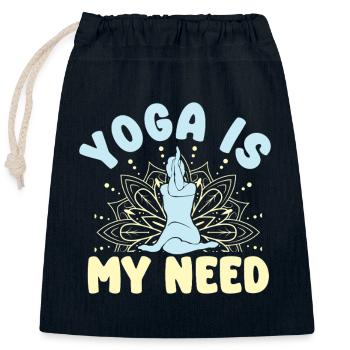 Le yoga est mon besoin Yoga drôle - Sac cadeau en coton avec cordon (25 x 30 cm) - bleu marine - Devant
