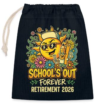 Sonnenjubel Schulschluss 2026 Ruhestand - Verschließbarer Geschenkbeutel aus Baumwolle (25x30cm) - Navy - Vorne