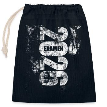 Examen 2026 | endlich geschafft - Verschließbarer Geschenkbeutel aus Baumwolle (25x30cm) - Navy - Vorne