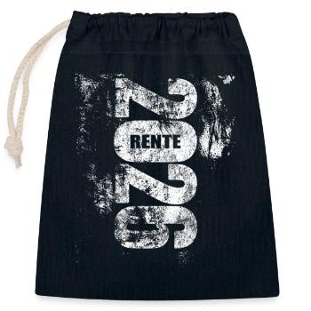 Rente 2026 | endlich geschafft - Verschließbarer Geschenkbeutel aus Baumwolle (25x30cm) - Navy - Vorne