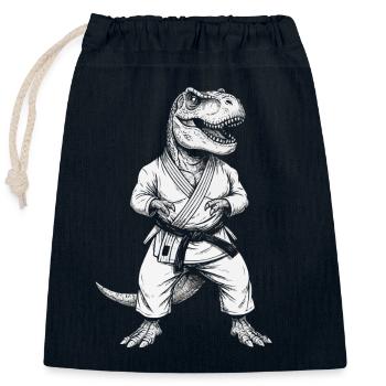 Judo Dinosaur Judoka Kids Boys Martial Arts - Closable cotton gift bag (25x30cm) - navy - Front