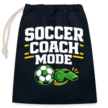 Soccer Training Youth Sports Coach - Closable cotton gift bag (25x30cm) - navy - Front