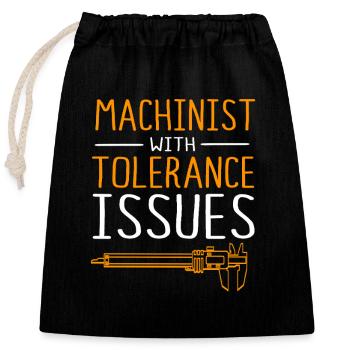 Mechanic Mechanical Engineering CNC Fitter - Closable cotton gift bag (25x30cm) - black - Front