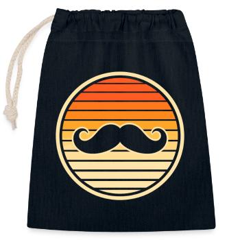 Retro trendiger Schnurrbart Sunset Hipster - Verschließbarer Geschenkbeutel aus Baumwolle (25x30cm) - Navy - Vorne