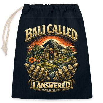 Bali Tour - Closable cotton gift bag (25x30cm) - navy - Front